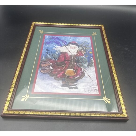 Peggy Abrams Signed Old World Santa Claus Matted Framed Christmas Print 15 X 12 - Picture 2 of 6